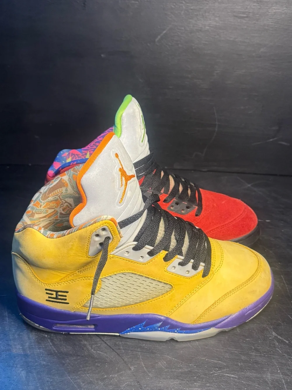 Jordan 5 Yellow, Red & Purple High-Top Sneakers